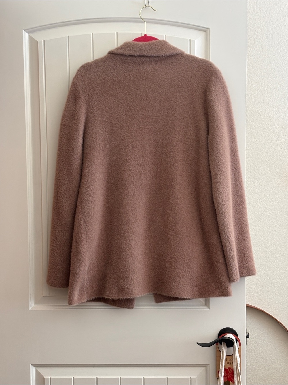 Reiss Plush Teddy Double-Breasted Jacket in Mauve - Picture 3 of 4